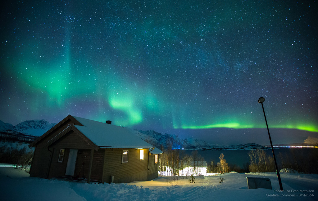 Aurora Borealis sopra Lyngen, Norvegia